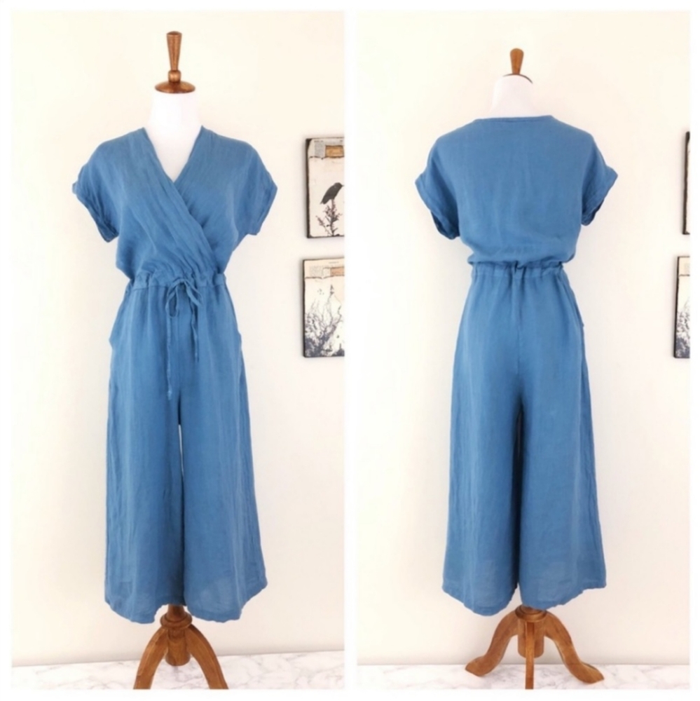 Linen Cropped Jumpsuit
